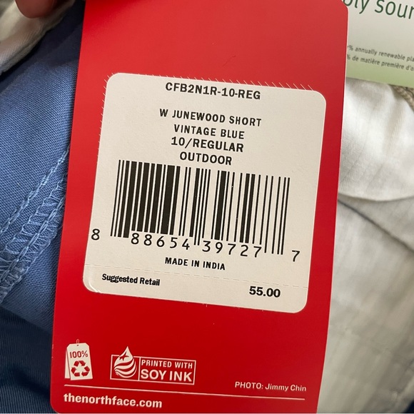 NWT The North Face Junewood Vintage Blue Outdoor Shorts - Picture 3 of 6